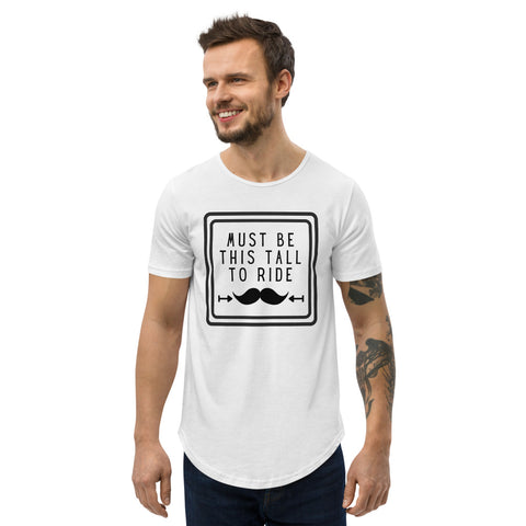 Mustache Rides Men's Curved Hem T-Shirt