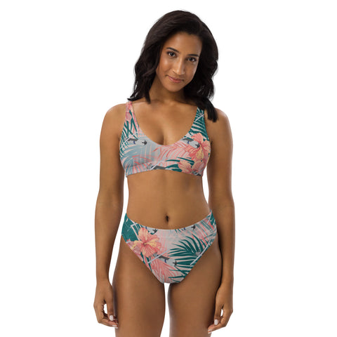 Tropical 69 Recycled high-waisted bikini