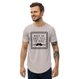 Mustache Rides Men's Curved Hem T-Shirt